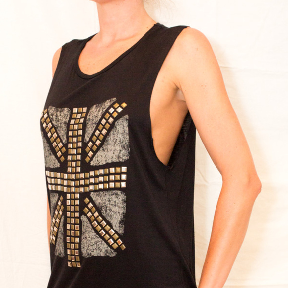 Forever 21 Union Jack Muscle Tee nwot - Picture 5 of 6